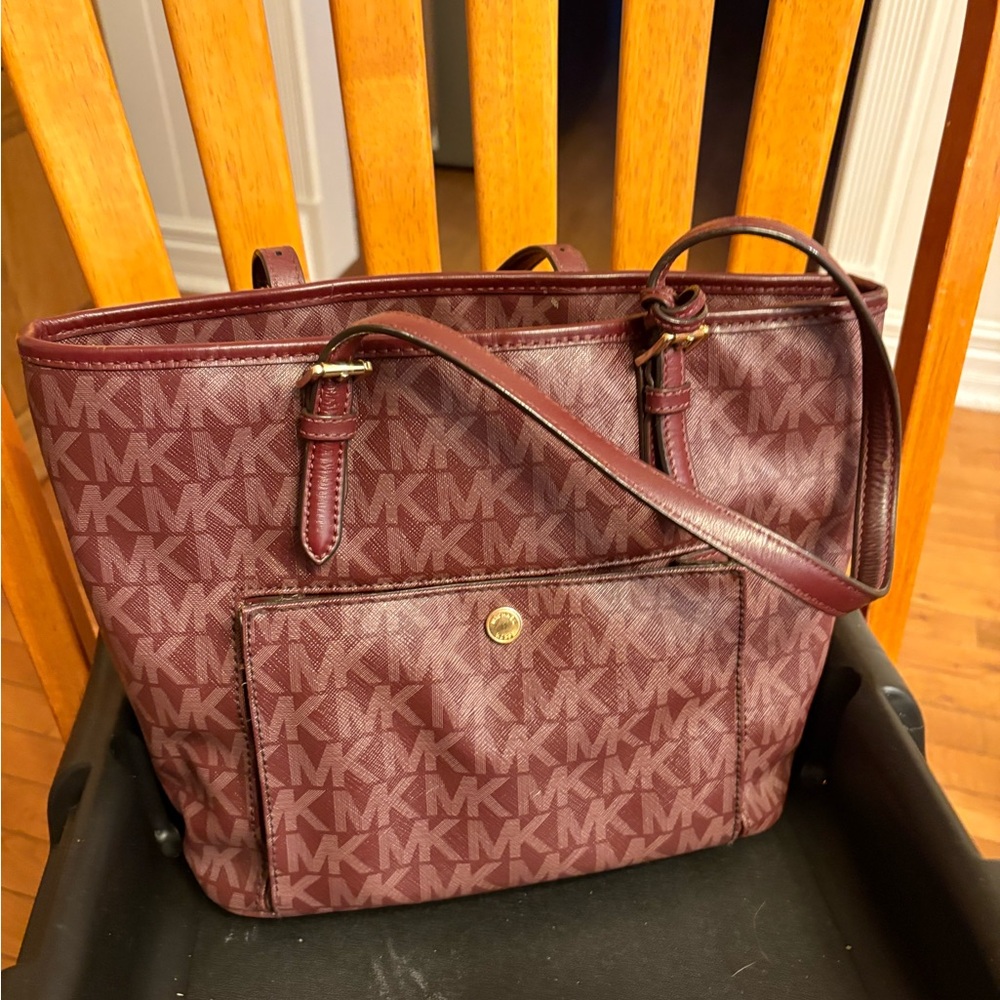 Michael Kors Burgundy Tote Bag